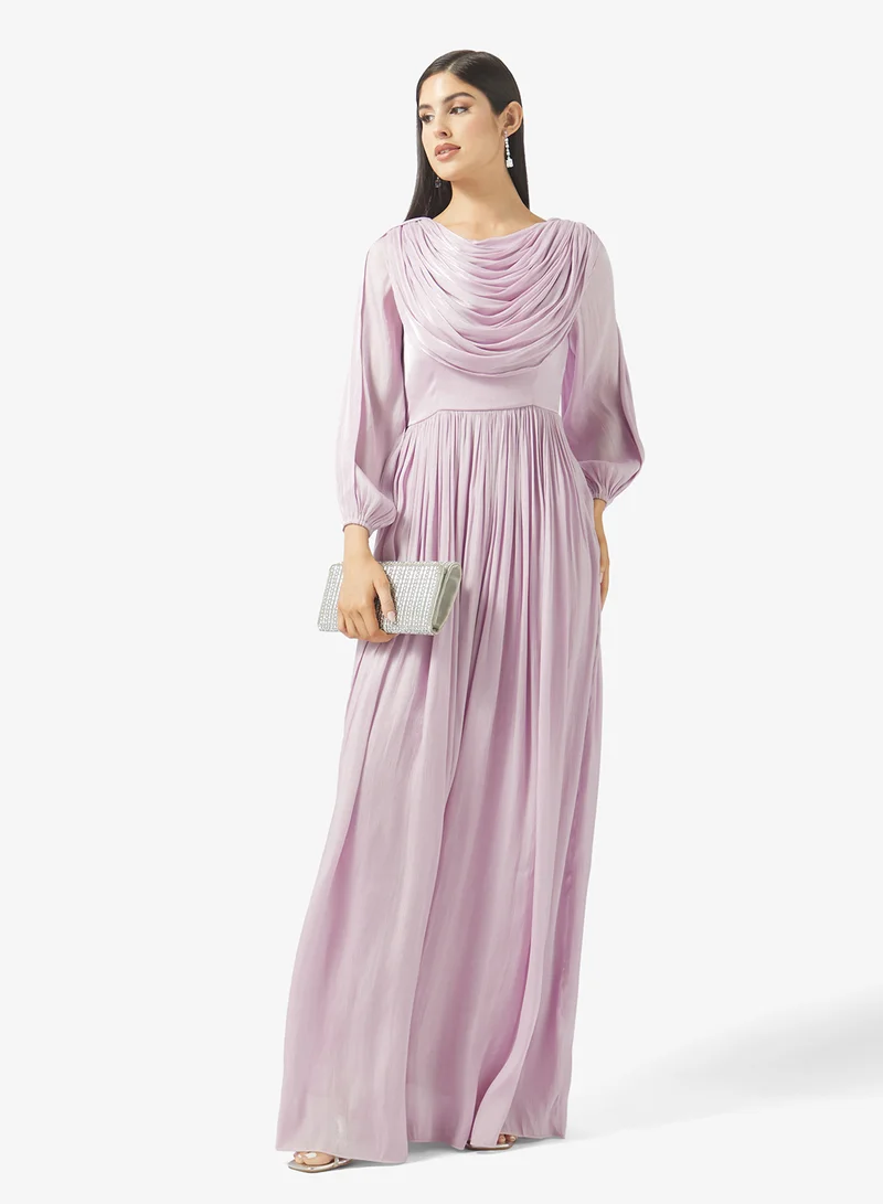 Namshi x  Draped Shimmer A Line Dress in Roseya for Women | Best Price UAE