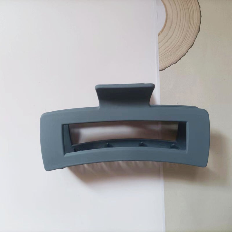 إسكدنيا 13cm square grab clip hair quantity shark clip frosted solid color hair grab bath clip back head hair clip wholesale SEA BLUE