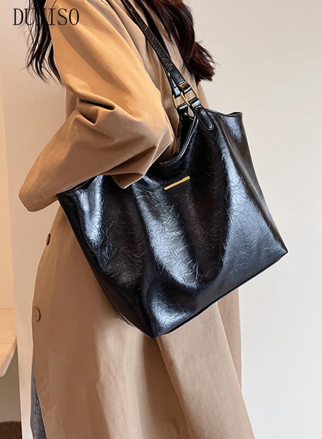 DUNISO Women's Shoulder Tote Bag Faux Leather Handbag for Women Large Capacity Messenger Fashionable Travel Shoulder Bag for Ladies Girls College Students - Image 5