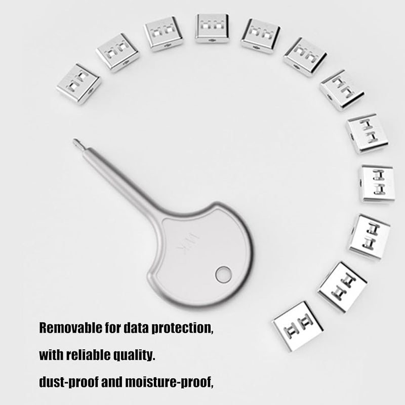 Pack of 10 Universal USB C Port Security Lock Stainless Steel Removable Blocker For Public Use Gaming Devices - Image 5