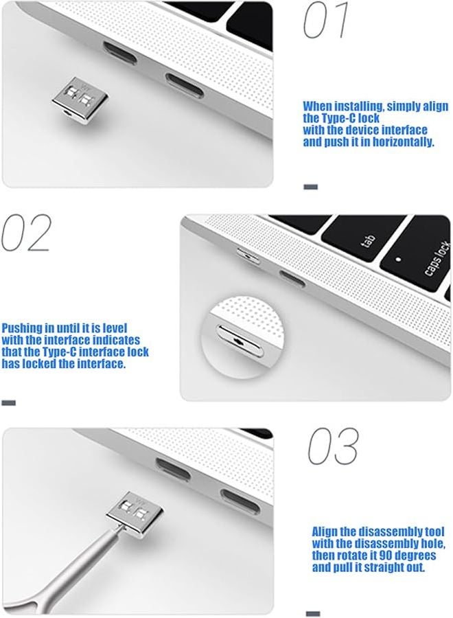 Pack of 10 Universal USB C Port Security Lock Stainless Steel Removable Blocker For Public Use Gaming Devices - Image 4