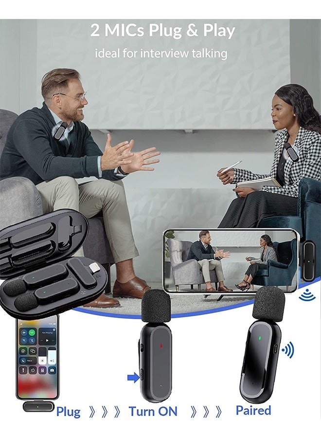 Arabest Dual Wireless Microphone for iPhone iPad,  Lavalier Lapel Mics for Clip On Wireless Phone Microphone for Video Recording Interview  - Image 3