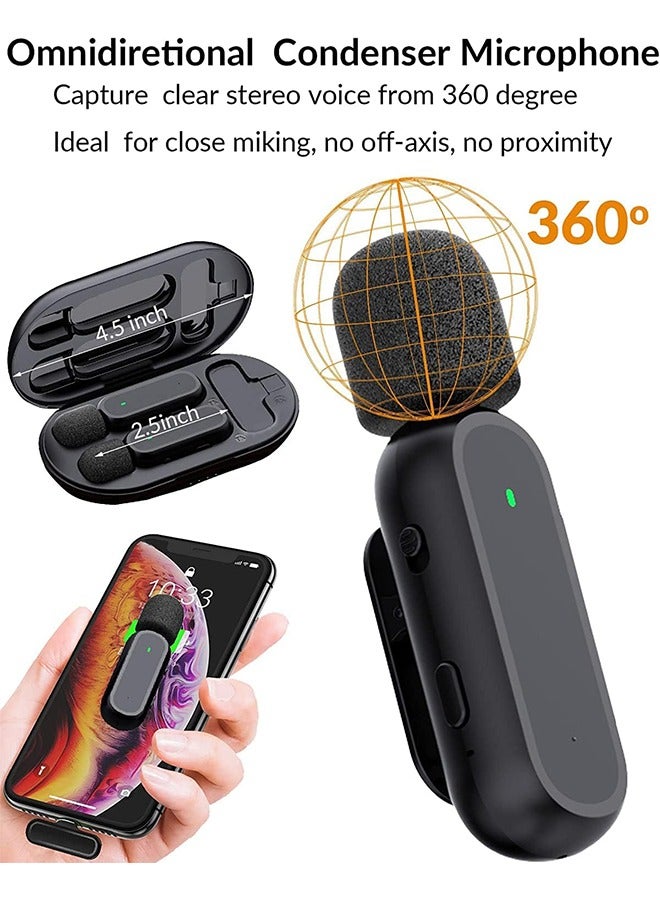 Arabest Dual Wireless Microphone for iPhone iPad,  Lavalier Lapel Mics for Clip On Wireless Phone Microphone for Video Recording Interview  - Image 2