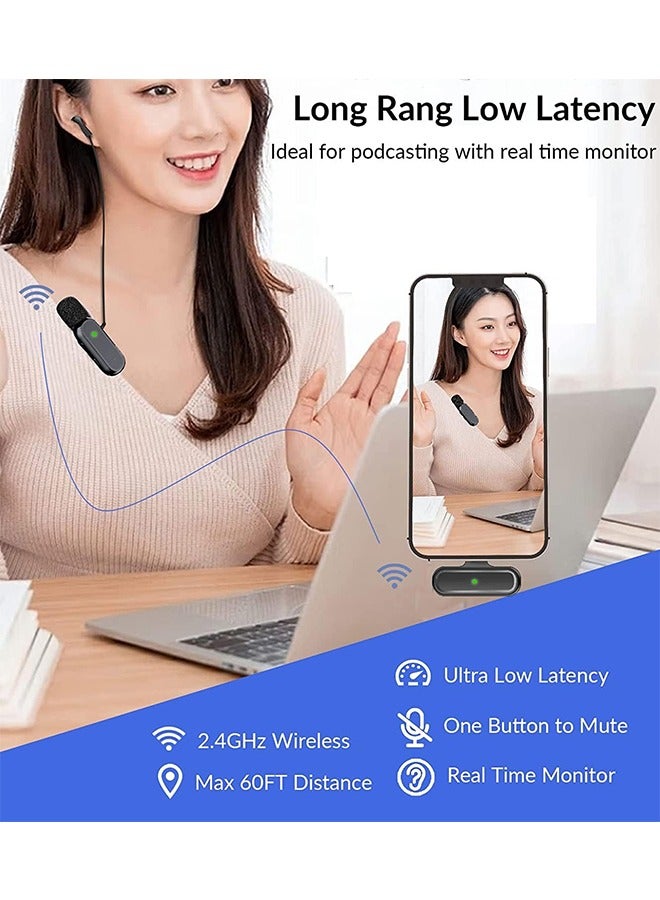 Arabest Dual Wireless Microphone for iPhone iPad,  Lavalier Lapel Mics for Clip On Wireless Phone Microphone for Video Recording Interview  - Image 4