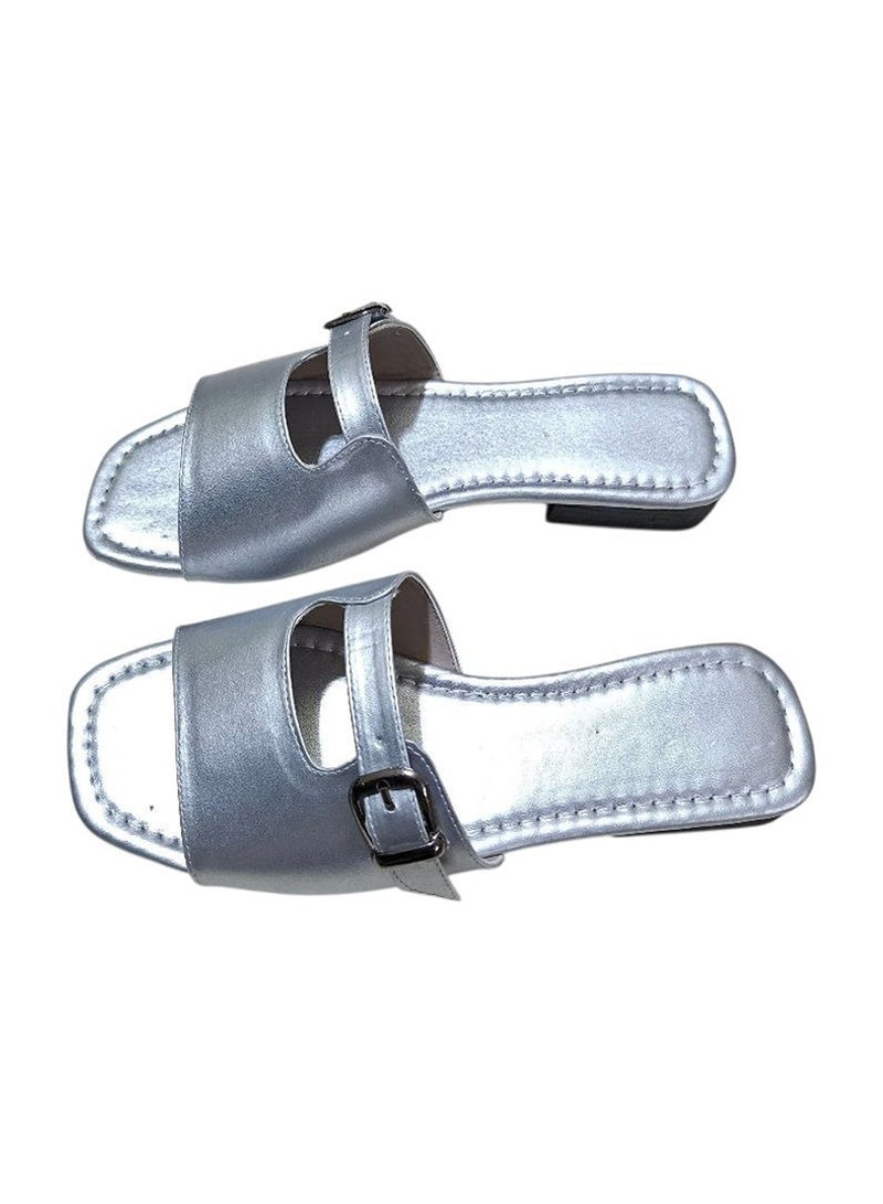 Karisma Flat Squared Toe Slippers With A New Strap Buckle Design - Image 2
