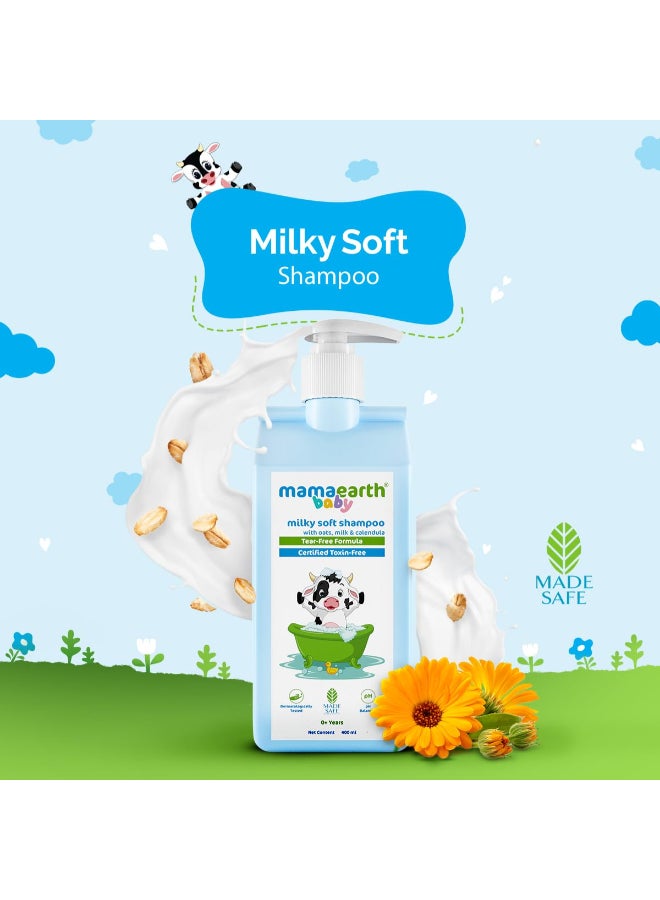 MAMAEARTH Baby Milky Soft Shampoo with Oats Milk Calendula 1353 Fl Oz 400ml - Image 4