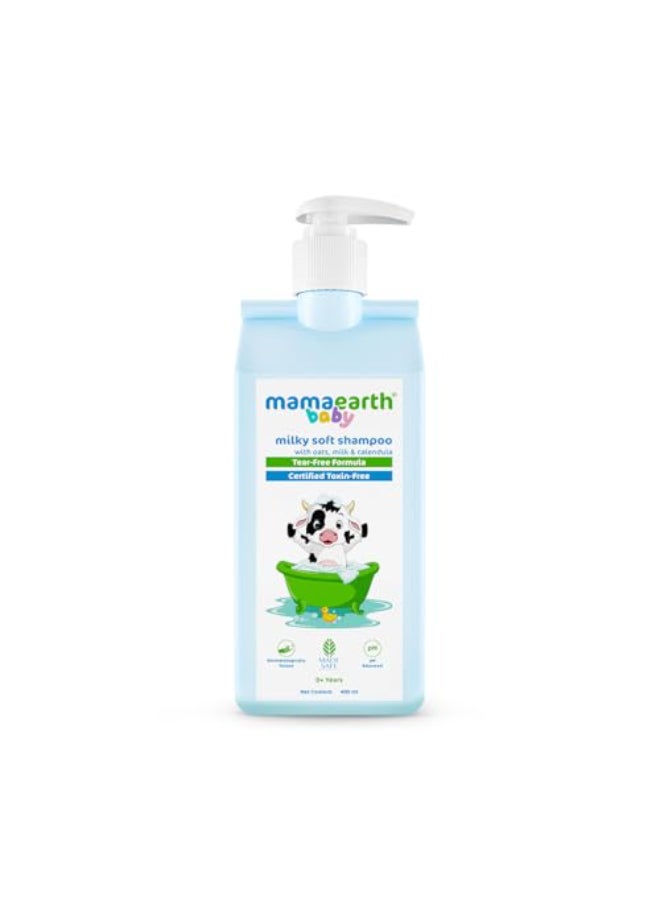 MAMAEARTH Baby Milky Soft Shampoo with Oats Milk Calendula 1353 Fl Oz 400ml - Image 1