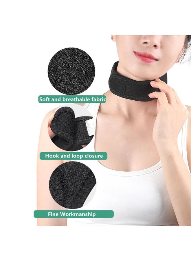 Self-Heating Magnetic Therapy Neck Brace for Pain Relief, Adjustable Black Neck Support - Image 2