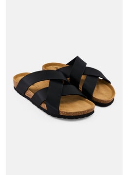 Algspar Men Slip On Cork Sandals, Black  - Image 1