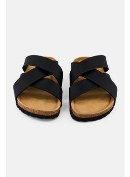 Algspar Men Slip On Cork Sandals, Black  - Image 3