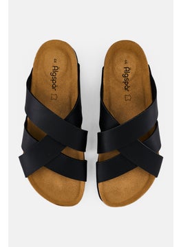 Algspar Men Slip On Cork Sandals, Black  - Image 4