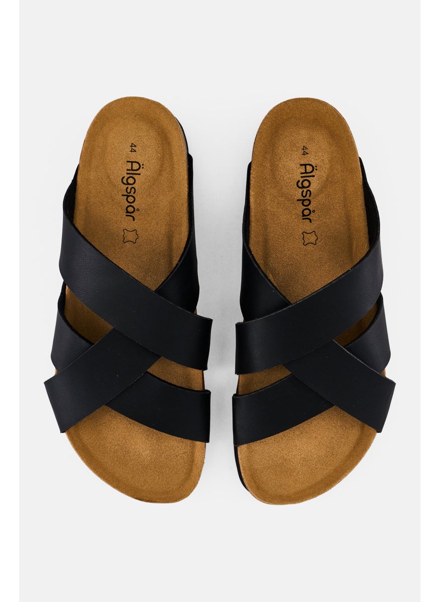 Algspar Men Slip On Cork Sandals, Black  - Image 4