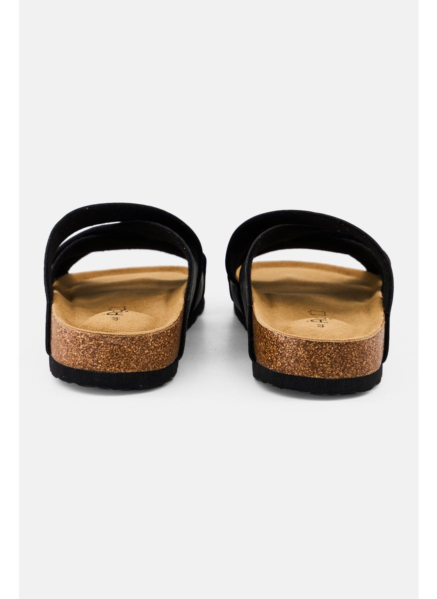 Algspar Men Slip On Cork Sandals, Black  - Image 2