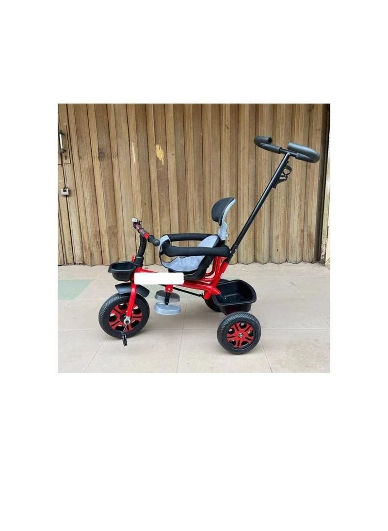Red Color Tricycle For 1 To 6 Years Old  Kids cycle With Push Bar 3 Wheel  - Image 3
