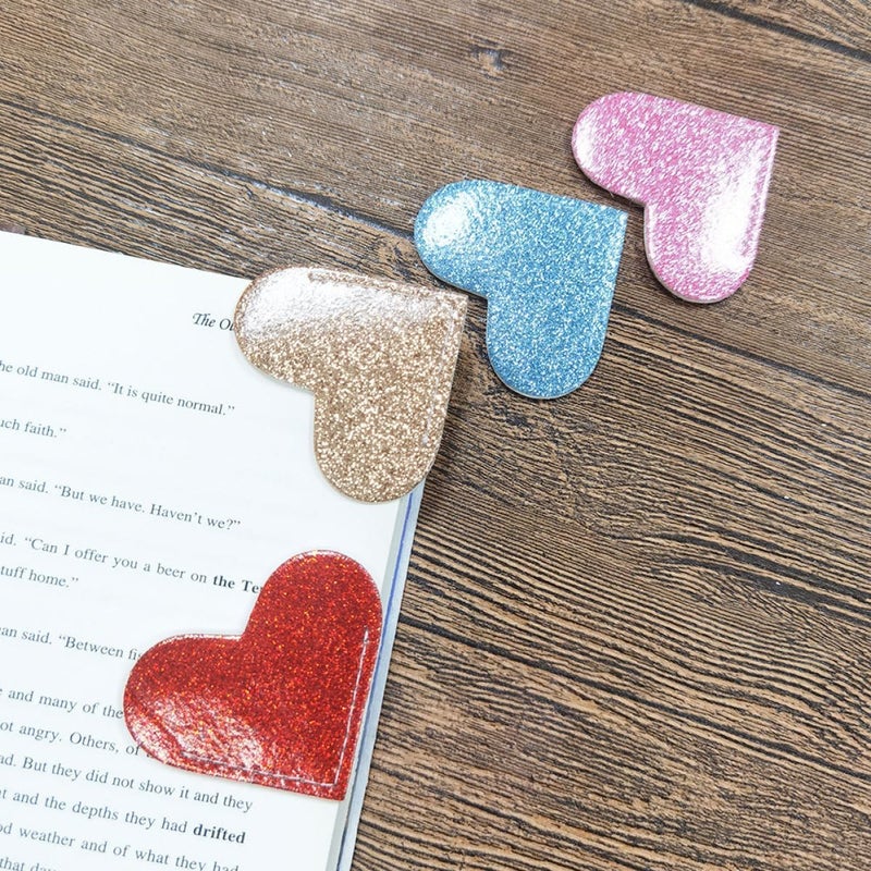 All-round well-engineered practical build 6pcs Mini Portable Heart-Shaped Pu Glitter Bookmarks, Decorative Corner Page Holders for School Supplies, Teacher and Student Reading Accessories for Office and Classroom Long lifespan All-season available stock Tiered purchase options Repeated assemble detach compatible Wide range expanded design Efficiency boosted construction Easy daily handling design Low dust buildup Quick available purchase options Natural tone color options Simple multi-color universal build Practical experience crafted All temp range compatible build Fine polished finish Fixed & portable compatible Moisture proof Balanced structure Dust proof Gulf climate upgraded quality Trendy widespread design Anti topple design Transparent body Light & sturdy Versatile application - Image 5