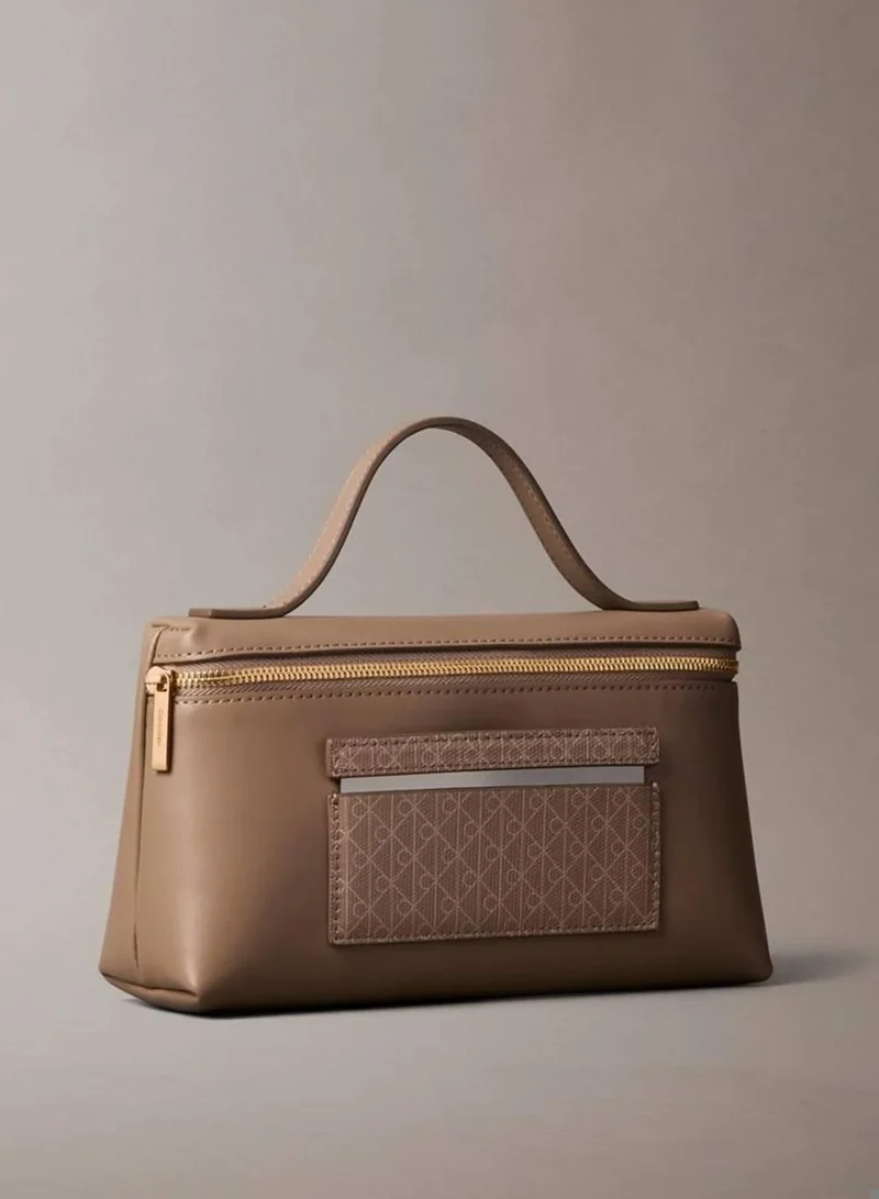 CALVIN KLEIN Coated Emblem Logo Cosmetic Case