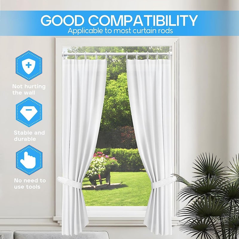 ZipGlo Shower Curtain Rod White Tension Rod 45 to 77 Inch Spring Curtain Shower rod Non Slip 1pcs for Windows No Drilling Adjustable Tension Rods of Curtain Window Closet Kitchen - Image 3