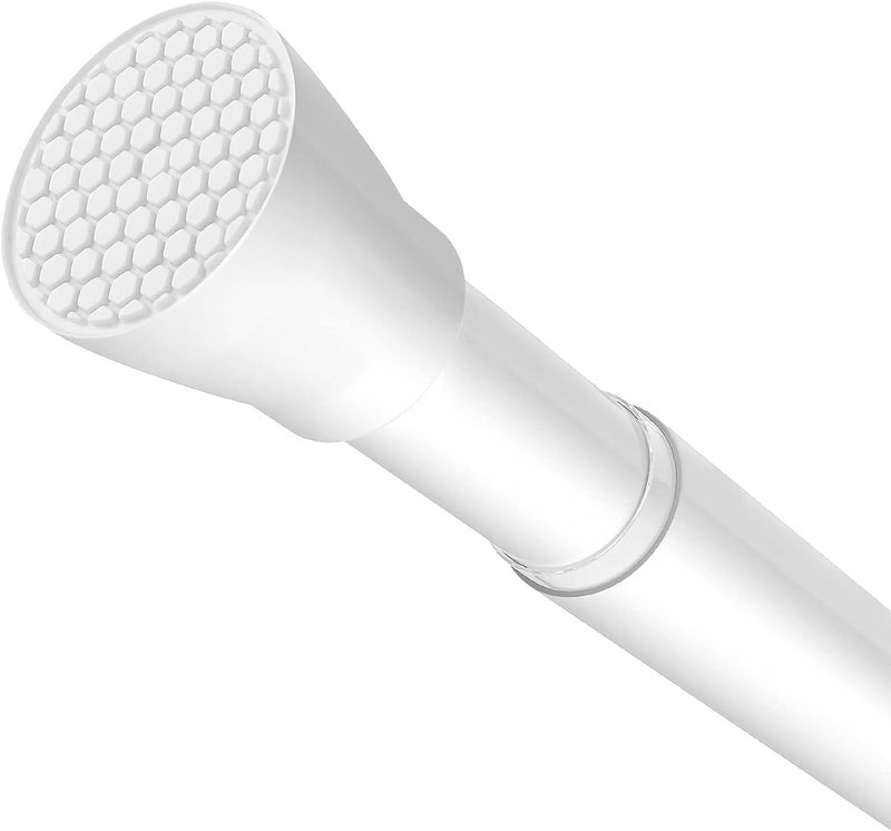 ZipGlo Shower Curtain Rod White Tension Rod 45 to 77 Inch Spring Curtain Shower rod Non Slip 1pcs for Windows No Drilling Adjustable Tension Rods of Curtain Window Closet Kitchen - Image 1