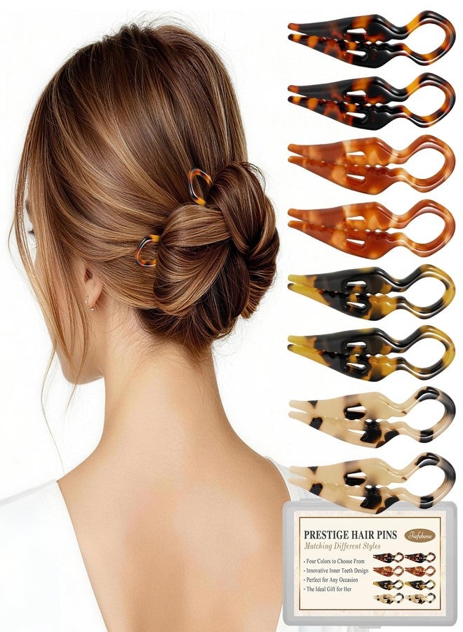 Tiefebene 8Pack Prestige Hair Pins for Women, 2.75” Small French Hair Pin for Updos Chignons & Buns, Curved Shape for Better Head Fit Hair Accessories, Serrated Anti-Slip Design, Styling for All Hair Types - Image 1