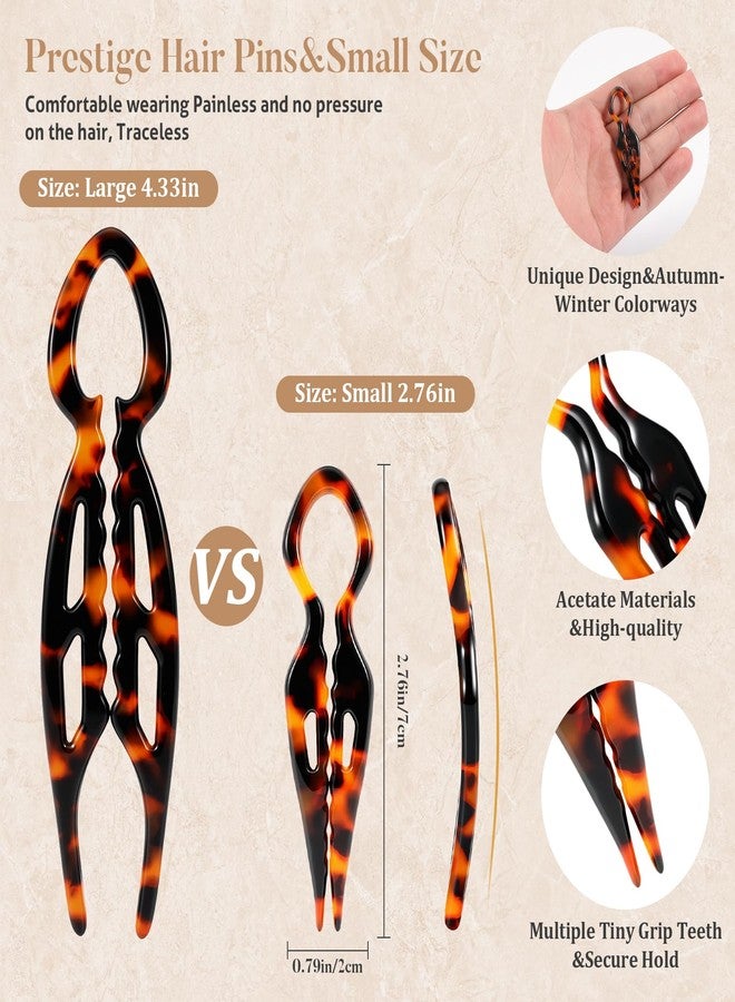 Tiefebene 8Pack Prestige Hair Pins for Women, 2.75” Small French Hair Pin for Updos Chignons & Buns, Curved Shape for Better Head Fit Hair Accessories, Serrated Anti-Slip Design, Styling for All Hair Types - Image 3