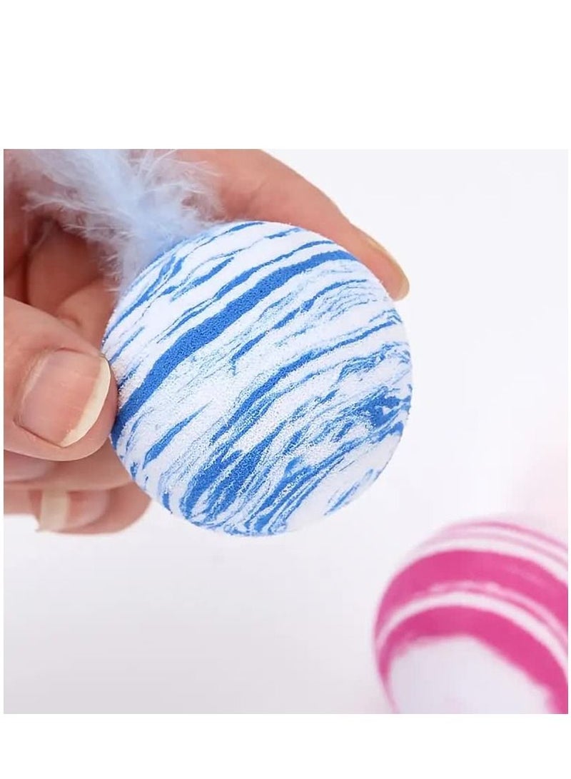 Altheqa Cat Toy Feather Ball, EVA Foam Ball With Planet Print For Indoor Kitten & Small Dogs To Play Chase 3 Piece - Image 3