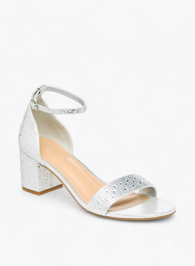 سيليست صنادل نسائية بكعب عريض مزينة بإبزيم - Image 1