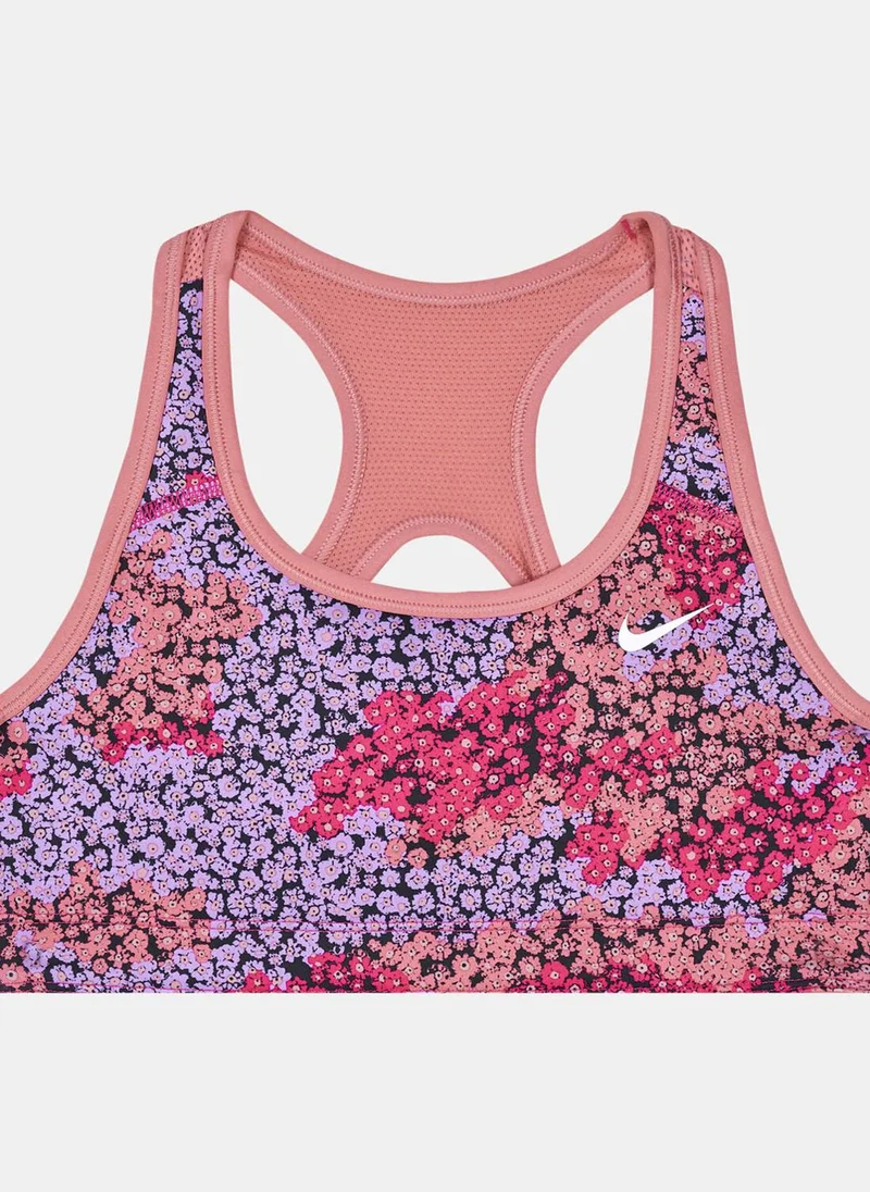 Nike Kids' Swoosh Allover Print Reversible Sports Bra