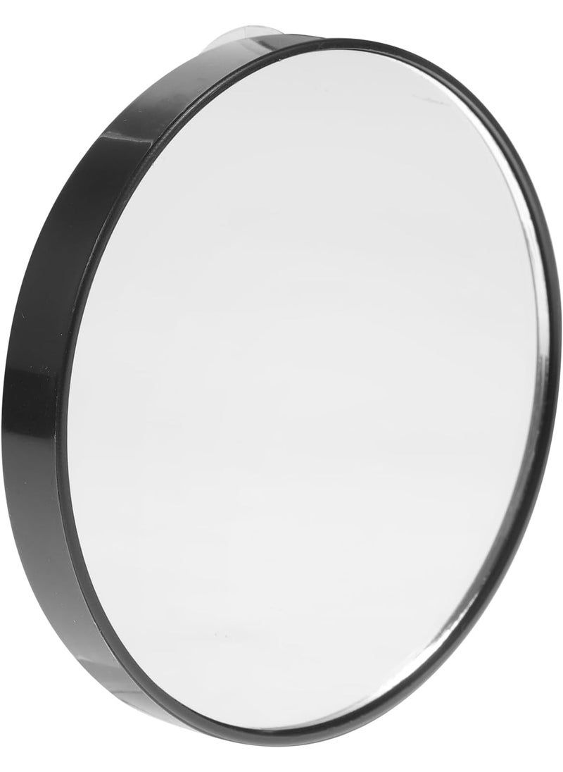 HEALLILY 7. 5cm 5X Magnifying Glass Mirror Small Round Wall Mirror Cosmetic Makeup Mirror Pocket Mirror Bathroom Mirror with Suction Cups (Black) 