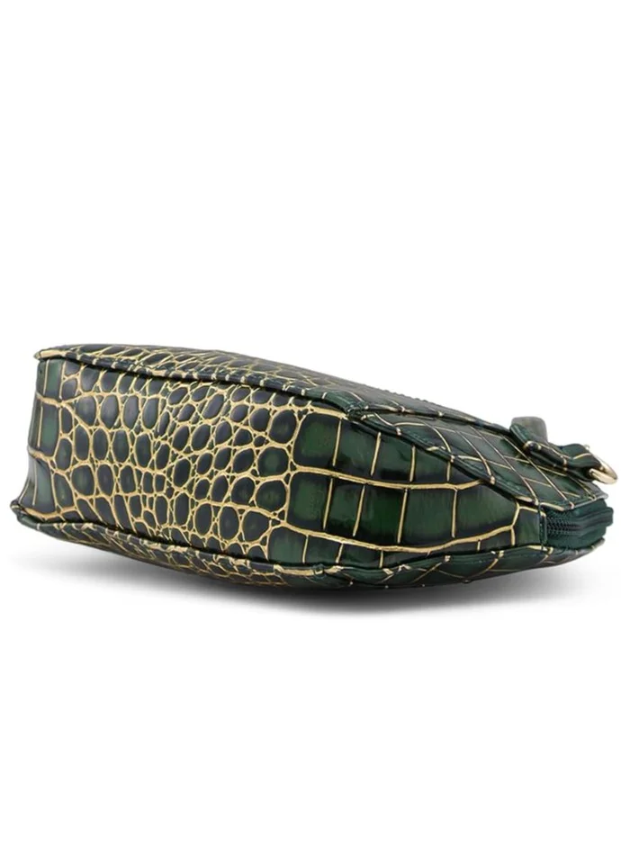 CAPRESE Caprese Miranda Sling Bag, Green-Small | Stylish Handbag for Women with Animal Print | Adjustable Strap & Spacious Interiors | Perfect Ladies Purse for Carrying Everyday Essentials & Travel