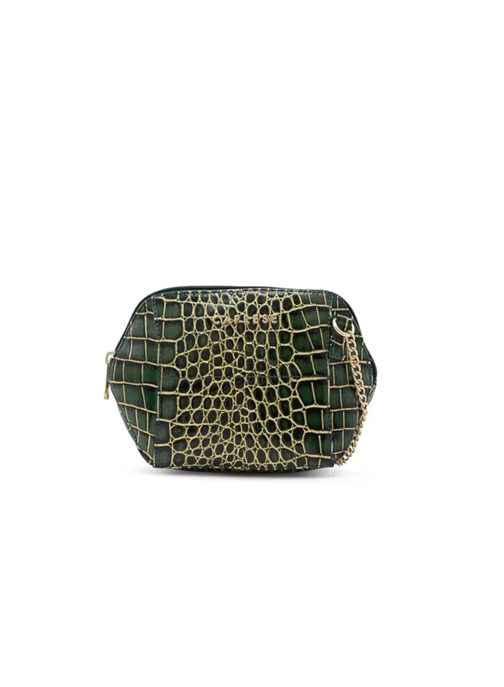 CAPRESE Caprese Miranda Sling Bag, Green-Small | Stylish Handbag for Women with Animal Print | Adjustable Strap & Spacious Interiors | Perfect Ladies Purse for Carrying Everyday Essentials & Travel