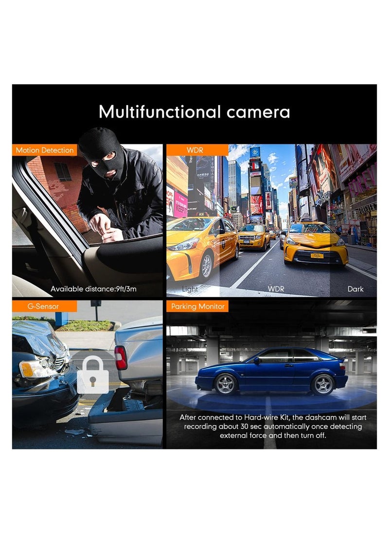 AZDOME - GS63H 4K Auto Camera Car Dash Cam with GPS WiFi Video Record Night Vision - Image 1