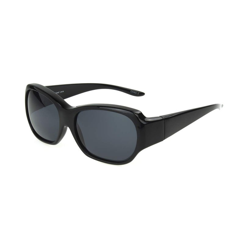 Dioptics Women's Solar Shield Jasmine Fits Over Sunglasses Polarized Square, Black, 59 mm - Image 5