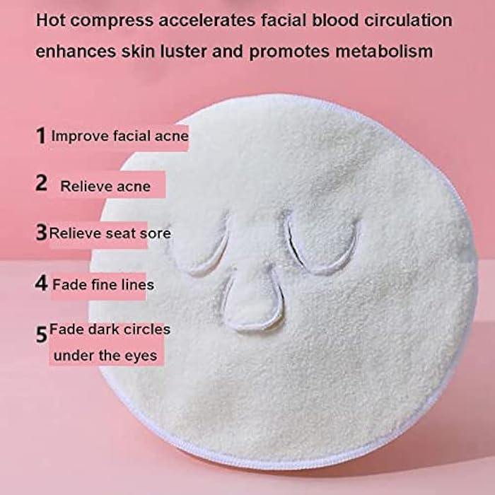 Angzhili 2 Pcs Hot Compress Face Towel Masks, Reusable Facial Steamer Towel for Hot Cold Skin care,Moisturizing Face Steamer, Beauty Facial Towel for Home and Beauty Salon - Image 2