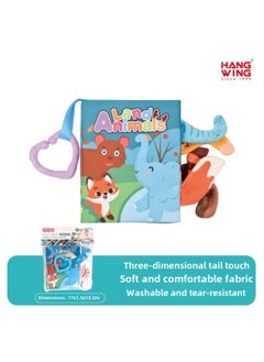 Generic Baby Cloth Book Toy 0-3 Years Old Baby Three-dimensional Animal Tail Tear Not To Rip Educational Early Teaching-Color:Wildlife Theme -4 Pages And 8 Sides  - Image 1