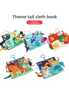 Generic Baby Cloth Book Toy 0-3 Years Old Baby Three-dimensional Animal Tail Tear Not To Rip Educational Early Teaching-Color:Wildlife Theme -4 Pages And 8 Sides  - Image 2