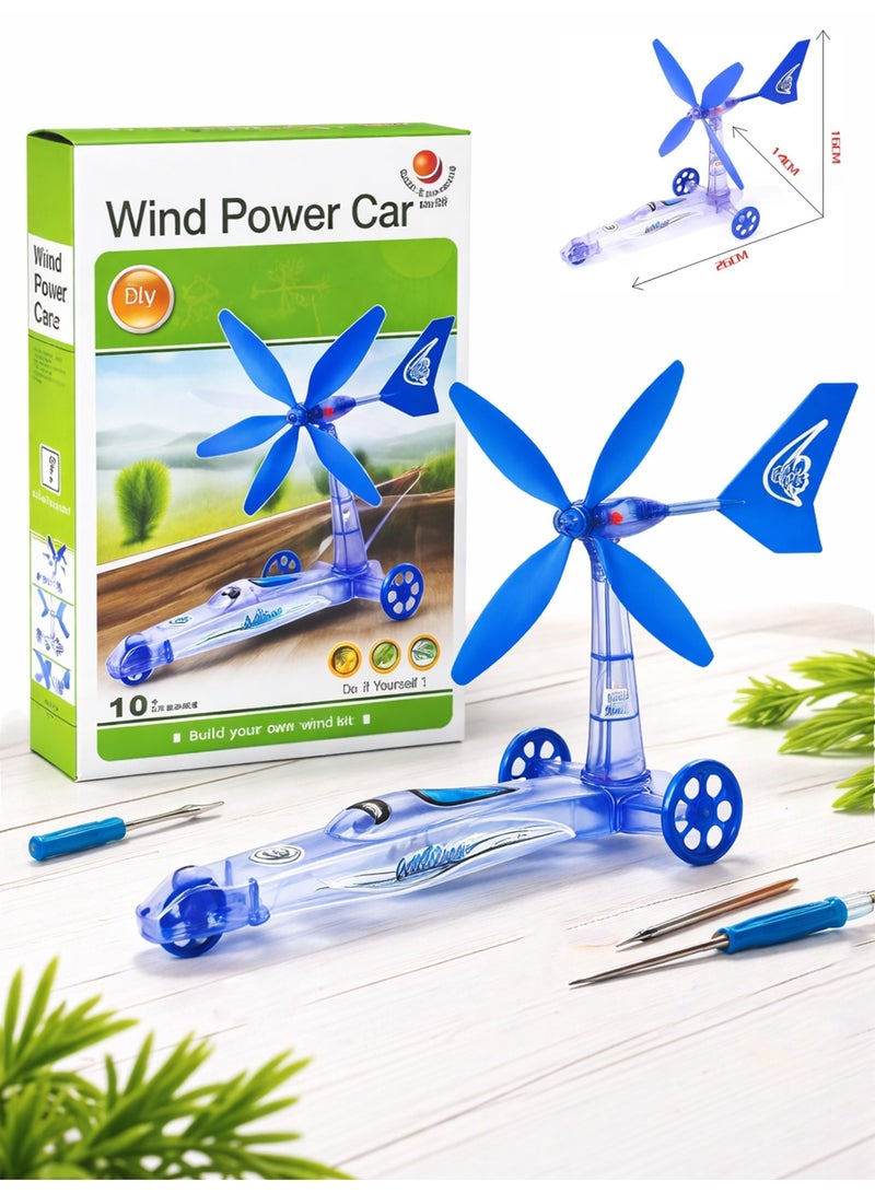 Wind Powered Robot Car STEM Science Kit for Kids – DIY Wind Energy Car Model Building Toy Educational Science Experiment Project - Image 1
