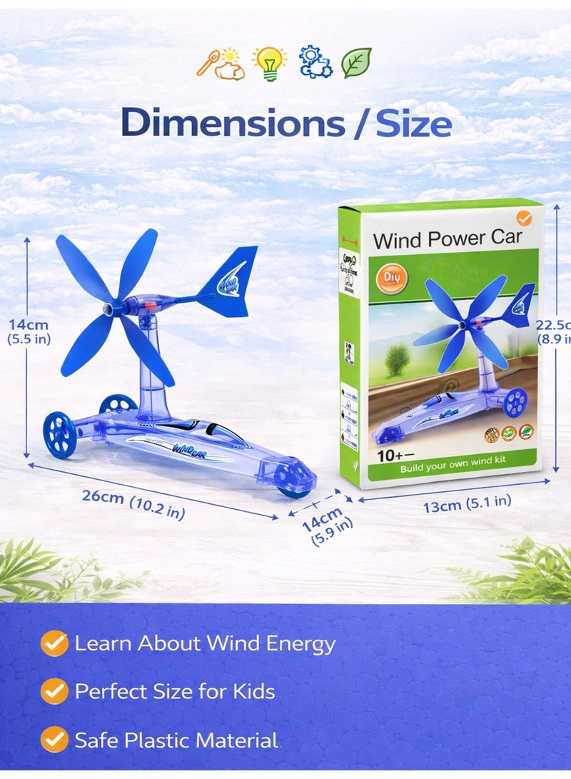 Wind Powered Robot Car STEM Science Kit for Kids – DIY Wind Energy Car Model Building Toy Educational Science Experiment Project - Image 3