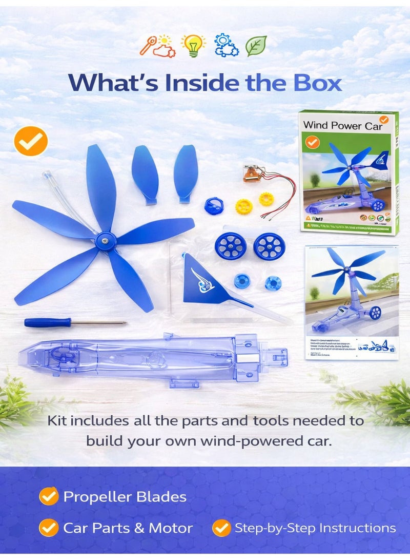 Wind Powered Robot Car STEM Science Kit for Kids – DIY Wind Energy Car Model Building Toy Educational Science Experiment Project - Image 5