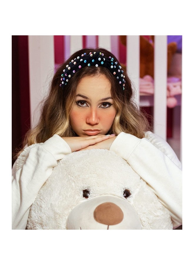 ACO-UINT 3 Pack Non-Slip Knotted Pearl Headbands For Women, Wide Hair Accessories, 3 Count - Image 3