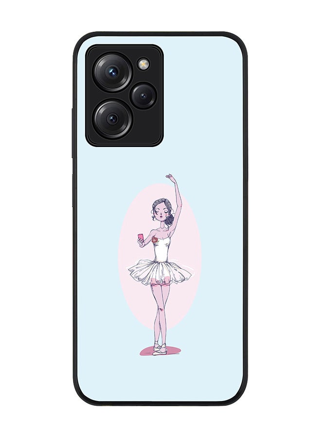 Stylizedd Rugged Black edge case for Poco X5 Pro Slim fit Soft Case Flexible Rubber Edges Anti Drop TPU Gel Thin Cover - Twirling Ballerina - Image 1