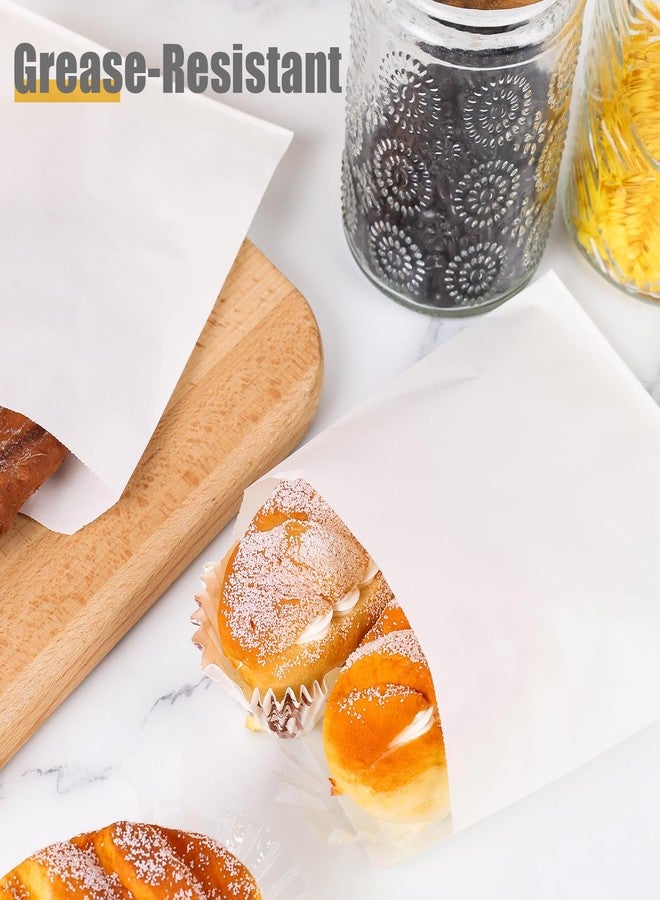 Shindel حقيبة ساندويتش ورقية شيندل 100 حبة، 7.9" × 6.3" أكياس ورقية بيضاء للشطائر، الكعك، الطعام الدهني - Image 4