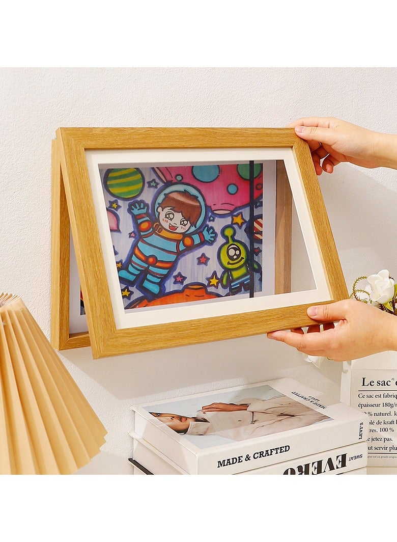 KUYING Flip Solid Wood Photo Frame With Magnetic Suction Frame  - Image 1