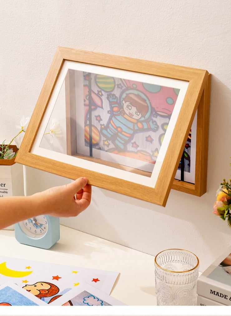 KUYING Flip Solid Wood Photo Frame With Magnetic Suction Frame  - Image 2