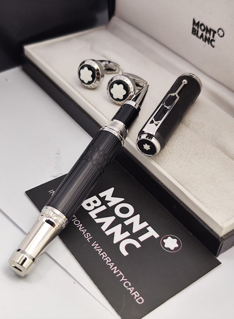 Mint black pen and cufflink with a luxurious design