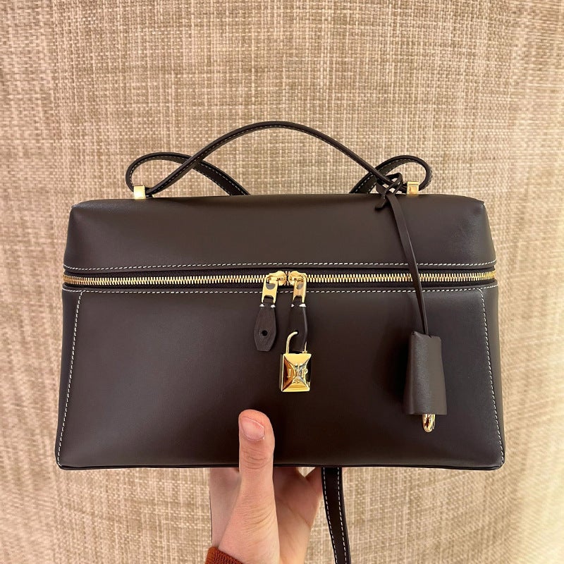 Explosive Extabag Lunch Box Bag Lp27 Vintage Cowhide Box Bag Epso Leather Portable Large Capacity Shoulder Bag - Image 1