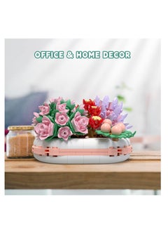 Y&D SYOSI, Luminous Building Block Toys Succulent Bonsai Botanical Decor, Plants Model Office Room Flowers Set for Adults, Gifts Girls Girlfriend Wife  - Image 4
