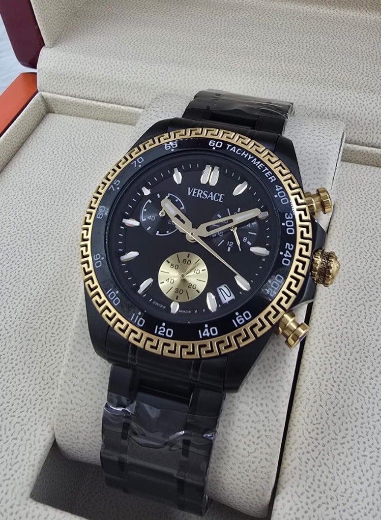 VERSACE Versace Men's Watch with Full Black Dial 