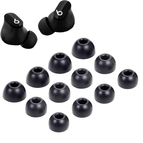 luakesa Replacement Silicone Tips Earbuds Buds Eartips Set for Beats Studio Buds Earphone Headphones,6 Pairs (Black) - Image 1