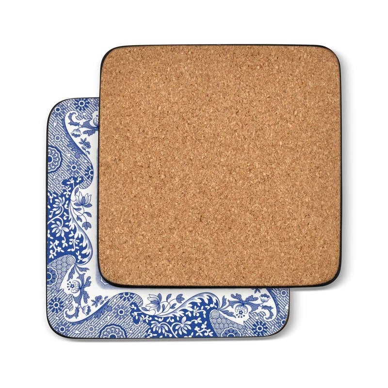 Spode Blue Italian Collection Coasters | Set of 6 | Cork Backed Board | Heat and Stain Resistant | Drinks Coaster for Tabletop Protection - Image 2