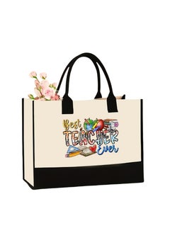 DAILYCHIC Dailychic Teacher Appreciation Gifts,Canvas Tote Bag,Thank You Funny Gift Ideas,Graduation,Teacher Day  - Image 1